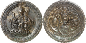 ITALIE
Vatican, Innocent X (1644-1655). Fonte, construction de l’abside de la Basilique de San Petronio de Bologne 1653, Rome.
Av. DIVO. PETRONIO. B...