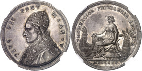 ITALIE
Vatican, Pie VII (1800-1823). Médaille annuelle, suppression des droits, par Giovanni Hamerani 1804 - An V, Rome.
NGC MS 63 (5790006-070).
A...