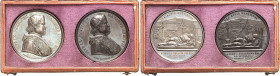 ITALIE
Vatican, Pie IX (1846-1878). Coffret de deux médailles, restauration des monuments antiques de la Via Appia, par Zaccagnini An VII (1852), Rom...