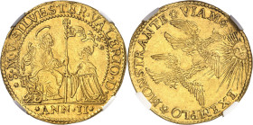ITALIE
Venise, Silvestro Valier (1694-1700). Oselle de 4 sequins An II (1695), Venise.
NGC AU 58 (2117145-046).
Av. *S. M. V. SILVESTER. VALERIO. D...