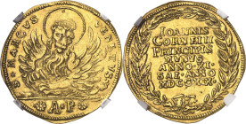 ITALIE
Venise, Giovanni II Corner (1709-1722). Oselle de 3 sequins 1719 - An XI, Venise.
NGC MS 61 (2117145-020).
Av. S* MARCVS - VENETVS. Le lion ...