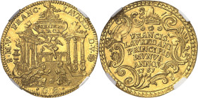ITALIE
Venise, Francesco Loredan (1752-1762). Oselle de 3 sequins 1757 - An VI, Venise.
NGC MS 64+ (2117145-037).
Av. S. M. V. FRANC. - LAVRED. D. ...