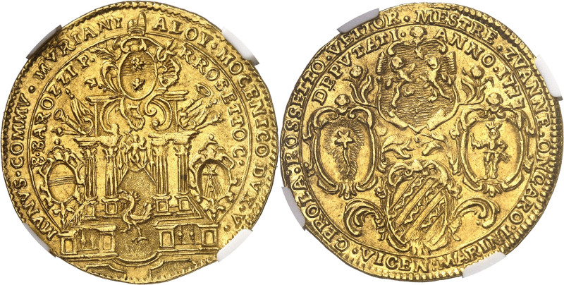 ITALIE
Venise, Alvise IV Mocenigo (1763-1778). Oselle de 4 sequins 1777, Murano...