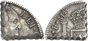 MARTINIQUE
Directoire (1795-1799). Moco ou 3 escalins ND (1797).
PCGS VF30 (36016695).
Av. DEI. G. Buste de Charles IV à droite. 
Rv. R. F. M. Écu...