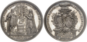 PAYS-BAS
Guillaume IV, stathouder général des Provinces-Unies (1747-1751). Médaille, noces d’argent de Théodore Bisdom van Vliet et de Maria van Hart...