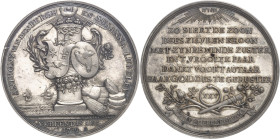 PAYS-BAS
Guillaume V, stathouder général des Provinces-Unies (1751-1795). Médaille, noces d’argent de Anthony van den Bergh et de Susanna Lubeley, pa...