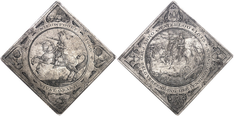 PAYS-BAS
Guillaume I (1815-1840). Médaille gravée, batailles de Nieuport (1600)...