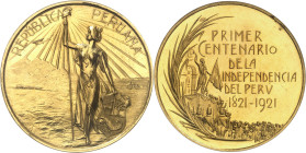 PÉROU
République du Pérou (depuis 1821). Médaille d’Or, Centenaire de l’indépendance du Pérou 1921.
NGC MS 63 (2874941-001).
Av. REPUBLICA PERUANA....