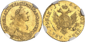 RUSSIE
Catherine II (1762-1796). 2 roubles Novodel 1766, СПБ, Saint-Pétersbourg.
NGC MS 63 (5790008-025).
Av. Légende en cyrillique. Buste couronné...