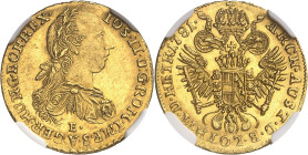 TRANSYLVANIE
Joseph II (1765-1790). Ducat 1781, E, Karlsbourg (Alba Julia).
NGC MS 62 (6389234-076).
Av. IOS. II. D: G. ROM. IMP. S. A. GER. HUNG. ...
