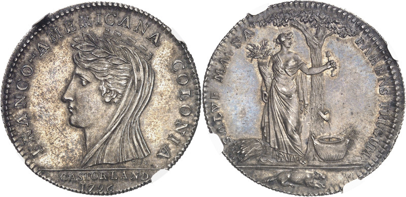 USA
Castorland (1792-1800). Jeton d’un 1/2 dollar, frappe originale 1796, Paris...