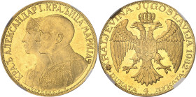YOUGOSLAVIE
Alexandre Ier (1921-1934). 4 ducats, aspect Flan bruni (PROOFLIKE) 1932, Belgrade.
NGC MS 62 PL (6389234-042).
Av. Légende en cyrilliqu...
