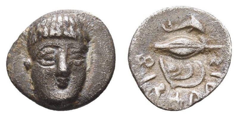 Griechen Campania
Phistelia AR Obol 380-350 v.u.Z. Av.: junger Männerkopf halbr...