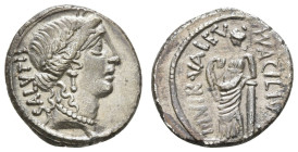 Römer Republik
Mn. Acilius Glabrio, 49 v.u.Z. AR Denar 49 v.u.Z. Rom Av.: SALVTIS, Kopf der Salus mit Lorbeerkranz nach rechts, Rv.: MN. ACILIVS - II...