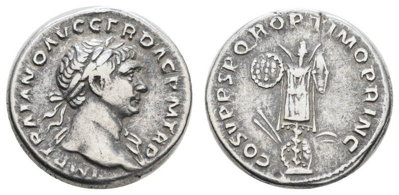 Römer Kaiserzeit
Trajanus, 98-117 AR Denar o.J. Av.: IMP TRAIANO AVG GER DAC P ...
