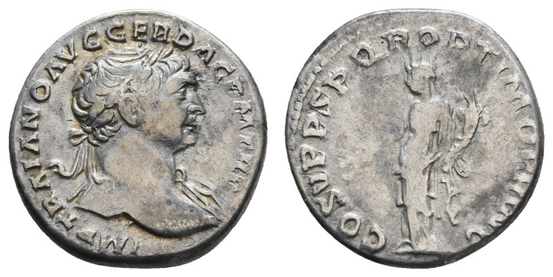 Römer Kaiserzeit
Trajanus, 98-117 AR Denar o.J. Av.: IMP TRAIANO AVG GER DAC P ...