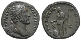 Römer Kaiserzeit
Antonius Pius, 138-161 Æ Dupondius 155-156 Rom Av.: Haupt des Kaisers mit Strahlenkrone nach rechts, Rv.: Providentia mit Langzepter...