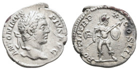 Römer Kaiserzeit
Antoninus III. Caracalla, 198-217 AR Denar 208 Rom unter der Herrschaft seines Vaters Sep. Severus, Av.: ANTONINVS PIVS AVG, unbekle...