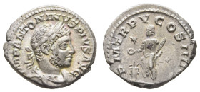 Römer Kaiserzeit
Elagabalus, 218-222 AR Denar 222 Rom aus dem letzten Herrschaftsjahr des Kaisers, der am 11. März 222 ermordet wurde, Av.: IMP ANTON...