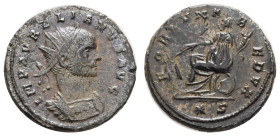 Römer Kaiserzeit
Aurelianus, 270-275 AE Antoninian Siscia Av.: IMP AVRELIANVS AVG, Büste mit Strahlenkrone in Panzer n. rechts, Rv.: FORTVNA REDVX, F...