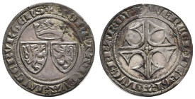 bis 1799 Böhmen
Wenzel I., 1353-1383 Groschen o.J. Luxemburg Av.: MONETA NOVA LVCEBVRGENS, 2 Wappenschilde von Böhmen und Luxemburg unter Krone, Rv.:...