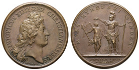bis 1799 Frankreich
Ludwig XIV., 1643-1715 1667 Paris Bronzemedaille von Mauger auf die Einnahme von Audenaerde durch die französische Armee, Av.: Ko...