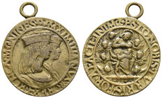 bis 1799 Habsburg
Maximilian I. 1490 - 1519 tragbare Bonzegussmedaille auf seine Hochzeit mit Blanca Maria Sforza, vermutlich späterer Guss 23.36 g.