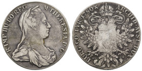 bis 1799 Habsburg
Maria Theresia, 1740-1780 Taler 1780 (1797-1803) Karlsburg Kratzer Hafner 2a 27.78 g. ss
