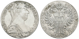 bis 1799 Habsburg
Maria Theresia, 1740-1780 Taler 1780 (1815-1828) Mailand Beläge und Kratzer Hafner 36a 27.81 g. vz-