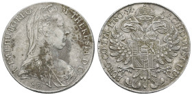 bis 1799 Habsburg
Maria Theresia, 1740-1780 Taler 1780 (1817-1833) Venedig Randfehler, Beläge und Kratzer Hafner 37a 27.75 g. ss