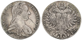 bis 1799 Habsburg
Maria Theresia, 1740-1780 Taler 1780 (1781-1785) Wien massiver Kratzer Hafner 10a 27.80 g. ss