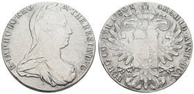 bis 1799 Habsburg
Maria Theresia, 1740-1780 Taler 1780 (1797-1803) Karlsburg Kratzer Hafner 2b 28.14 g. ss-
