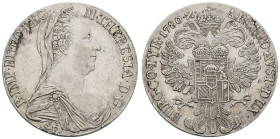 bis 1799 Habsburg
Maria Theresia, 1740-1780 Taler 1780 (1790-1802) Mailand Kratzer und Einschläge Hafner 35a 27.88 g. vz