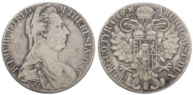 bis 1799 Habsburg
Maria Theresia, 1740-1780 Taler 1780 (1790-1802) Mailand Kratzer Hafner 35a 27.38 g. ss-