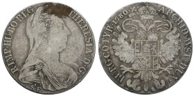 bis 1799 Habsburg
Maria Theresia, 1740-1780 Taler 1780 (1790-1802) Mailand Kratzer und Beläge Hafner 35a 27.07 g. s