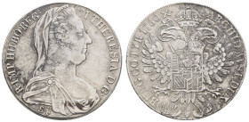 bis 1799 Habsburg
Maria Theresia, 1740-1780 Taler 1780 (1815-1828) Mailand Kratzer und Randfehler Hafner 36a 27.66 g. ss
