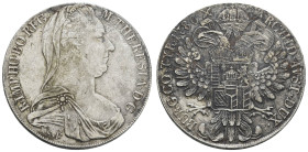 bis 1799 Habsburg
Maria Theresia, 1740-1780 Taler 1780 (1815-1828) Mailand Kratzer und Beläge Hafner 36a 27.50 g. ss-