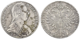 bis 1799 Habsburg
Maria Theresia, 1740-1780 Taler 1780 (1817-1833) Venedig Kratzer, Beläge und Randfehler Hafner 37a 27.72 g. ss