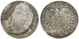 bis 1799 Habsburg
Maria Theresia, 1740-1780 Taler 1780 (1817-1833) Venedig Beläge, Kratzer und Randfehler Hafner 37a 27.68 g. ss-