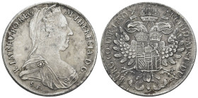 bis 1799 Habsburg
Maria Theresia, 1740-1780 Taler 1780 (1817-1833) Venedig Kratzer, Randfehler und Beläge Hafner 37a 27.26 g. ss-