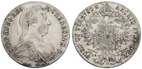 bis 1799 Habsburg
Maria Theresia, 1740-1780 Taler 1780 (1795-1853) Wien Kratzer und Beläge Hafner 19a 27.90 g. ss