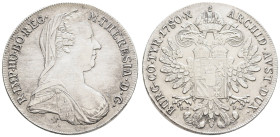 bis 1799 Habsburg
Maria Theresia, 1740-1780 Taler 1780 (1795-1803) Wien Kratzer Hafner 19a 27.92 g. vz