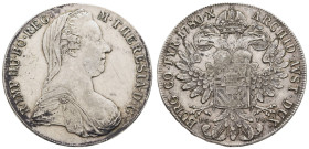 bis 1799 Habsburg
Maria Theresia, 1740-1780 Taler 1780 (1795-1803) Wien Kratzer und Beläge Hafner 19a 27.87 g. ss