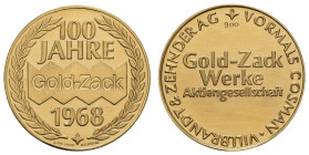 Gold-, Platin- und Palladiummedaillen Deutschland
Allgemein 1968 Gold Zack Werke, 900er Goldmedaille der Firma Lauer aus Nürnberg anlässlich des 100j...