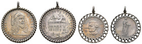 Sonstige Medaillen Deutschland
Allgemein gefasste Silbermedaillen als Kettenanhänger auf 2 der berühmtesten Deutschen, mit Albrecht Dürer von Holl mi...