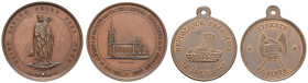 Sonstige Medaillen Europa
Frankreich Lot aus 2 AE Medaillen, Revolution 1848 (26mm, 7,82g), 23/24 Fevrier, Collignon 136; Einweihung St. Albert Kirch...