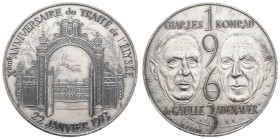 Sonstige Medaillen Ländermedaillen
Frankreich 1973 Silbermedaille von R. Pepin, 10. Jubiläum vom Treffen Adenauers mit de Gaulle im Élysée, etwas bes...