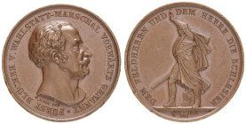 Sonstige Medaillen Personenmedaillen
Blücher, Gebhard Leberecht von, Fürst von Wahlstatt, 1742-1819 o. J. (1827) Bronzemedaille von H. Grube auf den ...