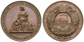 Sonstige Medaillen Städtemedaillen
Berlin 1844 Bronzemedaille auf die Ausstellung deutscher Gewerbe- Erzeugnisse zu Berlin von F. Schilling, Av.: nac...
