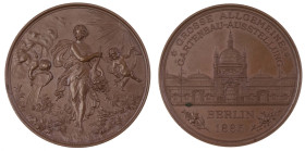 Sonstige Medaillen Städtemedaillen
Berlin 1885 Bronzemedaille, Große Allgemeine Gartenbau-Ausstellung, Berlin 1885, Stempel von Loos, Av.: Frau mit F...